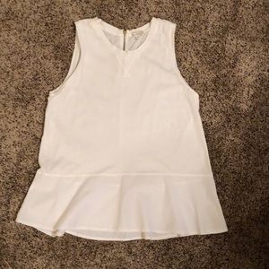 NWOT women’s white peplum tank top. Size M